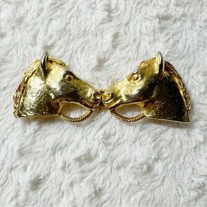 Vintage Mimi Di N Horse Gold Tone Belt Buckle